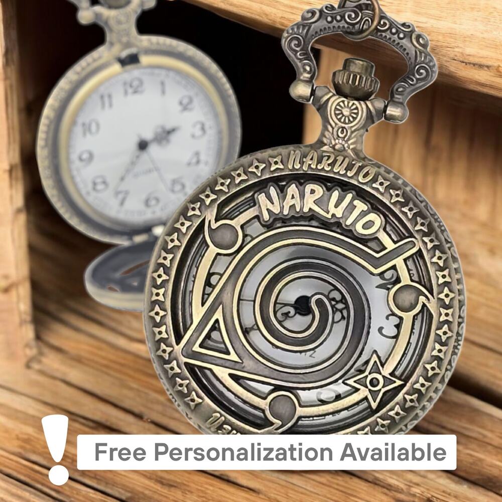 Mystic Spiral Pocket Watch – Personalized Anime-Inspired Japanese Bronze Gift